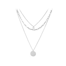 Load image into Gallery viewer, Fashion Temperament 316L Stainless Steel Geometric Round Pendant with Three Layer Necklace