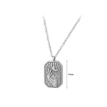 Load image into Gallery viewer, Fashion Personality 316L Stainless Steel Hand Hold Moon Geometric Square Pendant with Necklace