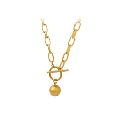 Load image into Gallery viewer, Fashion Simple Plated Gold 316L Stainless Steel Geometric Ball Pendant with Long Necklace