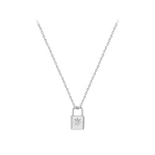 Load image into Gallery viewer, Simple Personality 316L Stainless Steel Lock Pendant with Cubic Zirconia and Necklace
