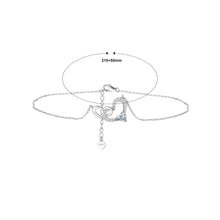 Load image into Gallery viewer, 925 Sterling Silver Simple Romantic Double Heart Anklet with Cubic Zirconia