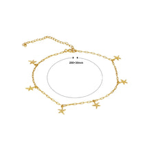 Load image into Gallery viewer, 925 Sterling Silver Plated Gold Simple Fashion Starfish Anklet