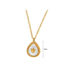 Load image into Gallery viewer, Fashion Simple Plated Gold 316L Stainless Steel Crown Geometric Shell Water Drop Pendant with Necklace