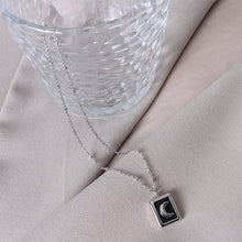 Load image into Gallery viewer, Fashion Simple 316L Stainless Steel Moon Geometric Square Pendant with Necklace