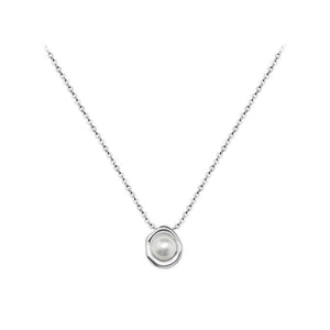Simple and Fashion Irregular Geometric Pendant with Imitation Pearls and Necklace