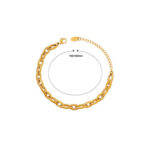 Personalized Hip Hop Plated Gold 316L Stainless Steel Hollow Geometric Chain Bracelet