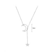 Load image into Gallery viewer, Simple Temperament 316L Stainless Steel Hollow Moon Star Necklace