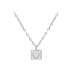 Fashion Simple 316L Stainless Steel Moon Pattern Geometric Pendant with Necklace