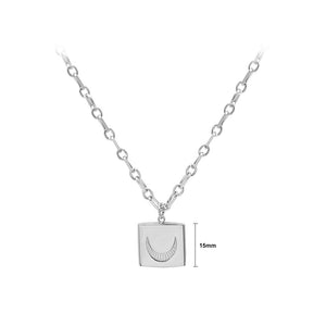 Fashion Simple 316L Stainless Steel Moon Pattern Geometric Pendant with Necklace