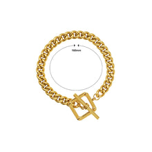 Load image into Gallery viewer, Simple Personality Plated Gold 316L Stainless Steel Hollow Block Chain Bracelet