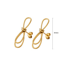 Load image into Gallery viewer, Simple Sweet Plated Gold 316L Stainless Steel Ribbon Stud Earrings