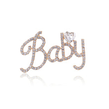 Load image into Gallery viewer, Fashion Personality Plated Gold English Alphabet BABY Brooch with Cubic Zirconia