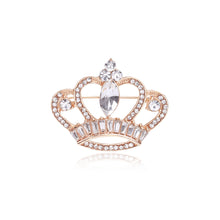 Load image into Gallery viewer, Fashion Personality Plated Gold Hollow Crown Brooch with Cubic Zirconia