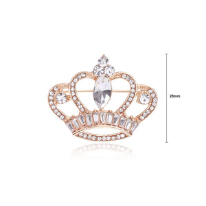 Fashion Personality Plated Gold Hollow Crown Brooch with Cubic Zirconia