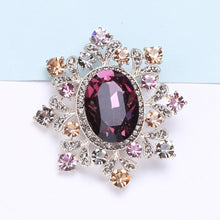Load image into Gallery viewer, Elegant Vintage Plated Gold Geometric Brooch with Cubic Zirconia