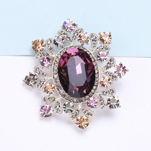 Elegant Vintage Plated Gold Geometric Brooch with Cubic Zirconia