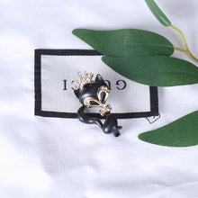 Load image into Gallery viewer, Simple and Lovely Plated Gold Fox Brooch with Cubic Zirconia