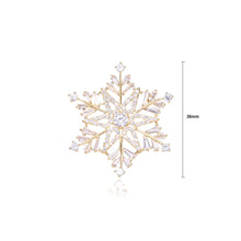 Load image into Gallery viewer, Fashion Brilliant Plated Gold Snowflake Brooch with Cubic Zirconia