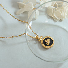 Load image into Gallery viewer, Fashion Simple Plated Gold 316L Stainless Steel Rose Geometric Round Pendant with Necklace