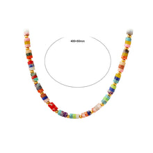 Load image into Gallery viewer, Fashion Simple Plated Gold 316L Stainless Steel Colorful Beaded Necklace