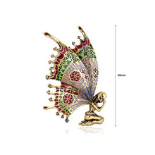 Load image into Gallery viewer, Fashion Temperament Plated Gold Enamel Colorful Butterfly Wings Angel Brooch