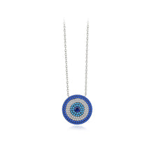 Load image into Gallery viewer, 925 Sterling Silver Brilliant Personality Devil&#39;s Eye Pendant with cubic Zirconia and Necklace