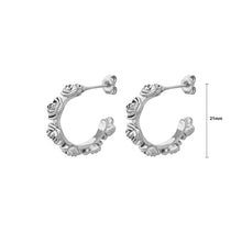 Load image into Gallery viewer, Fashion Temperament Rose C-shaped Geometric Stud Earrings
