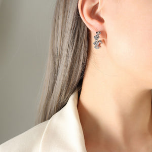 Fashion Temperament Rose C-shaped Geometric Stud Earrings