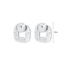 Load image into Gallery viewer, 925 Sterling Silver Simple Temperament Hollow Pattern Geometric Square Stud Earrings