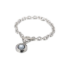 Load image into Gallery viewer, Fashion Simple 316L Stainless Steel Geometric Round Chain Bracelet with Grey Cubic Zirconia