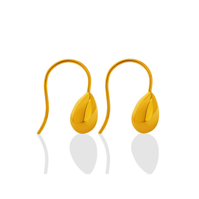 Simple Fashion Plated Gold 316L Stainless Steel Water Drop Shape Geometric Earrings