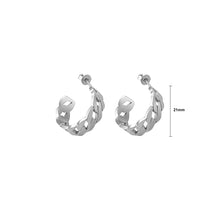 Load image into Gallery viewer, Simple Personality 316L Stainless Steel Braided Geometric Circle Earrings