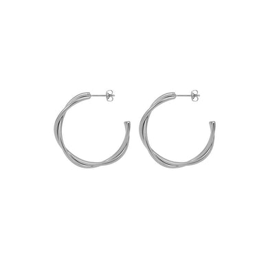 Fashion Temperament 316L Stainless Steel Twist Geometric Circle Stud Earrings
