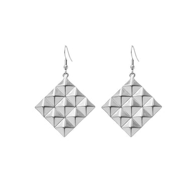 Fashion Personality 316L Stainless Steel Rivet Geometric Square Earrings