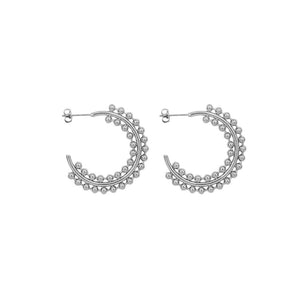 Fashion Simple 316L Stainless Steel Ball C-Shape Geometric Stud Earrings