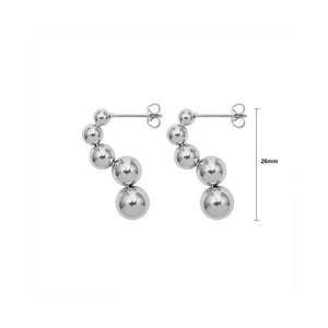 Simple Fashion 316L Stainless Steel Ball Geometric Stud Earrings