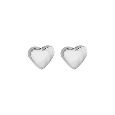 Simple Fashion 316L Stainless Steel Heart Stud Earrings