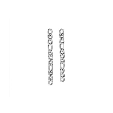 Simple Personality 316L Stainless Steel Asymmetrical Tassel Chain Earrings