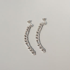 Simple Personality 316L Stainless Steel Asymmetrical Tassel Chain Earrings