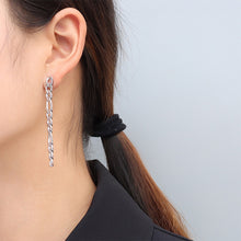 Load image into Gallery viewer, Simple Personality 316L Stainless Steel Asymmetrical Tassel Chain Earrings