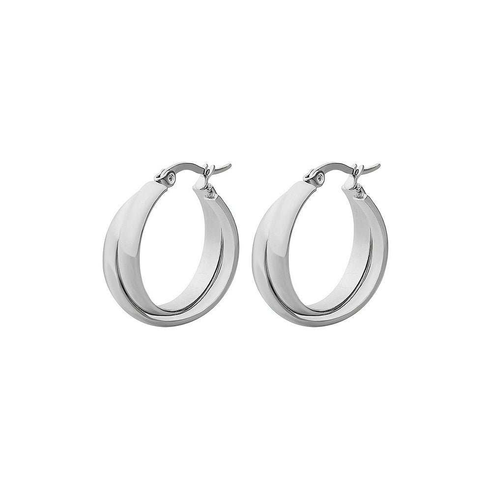 Fashion Simple 316L Stainless Steel Cross Geometric Circle Earrings