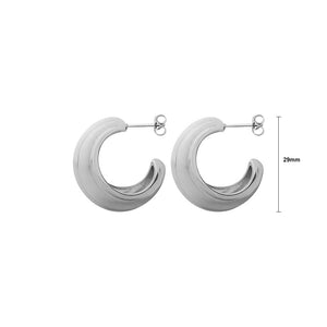 Simple Temperament 316L Stainless Steel C-shaped Geometric Stud Earrings