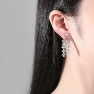 Fashion Personality Geometric Tassel Earrings with Cubic Zirconia