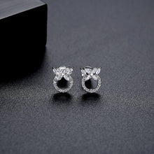 Load image into Gallery viewer, Simple Fashion Geometric Circle Flower Stud Earrings with Cubic Zirconia
