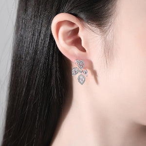 Fashion Temperament Geometric Water Drop Stud Earrings with Cubic Zirconia