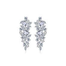 Load image into Gallery viewer, Brilliant Temperament Geometric Floral Tassel Earrings with Cubic Zirconia