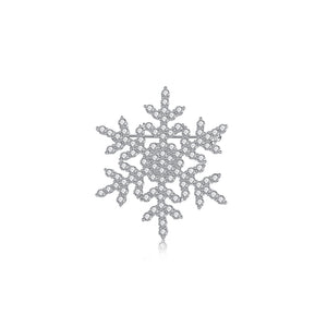 Fashion Simple Snowflake Brooch with Cubic Zirconia
