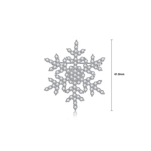 Fashion Simple Snowflake Brooch with Cubic Zirconia