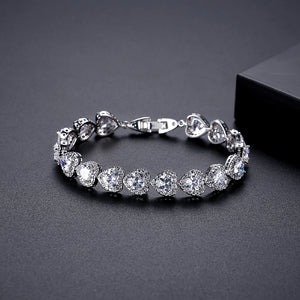 Fashion Simple Heart Bracelet with Cubic Zirconia