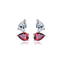 Load image into Gallery viewer, Fashion Simple Geometric Stud Earrings with Red Cubic Zirconia
